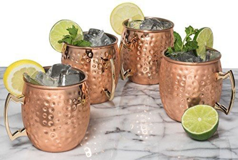 4 x Hammered Moscow Mule Mug Set