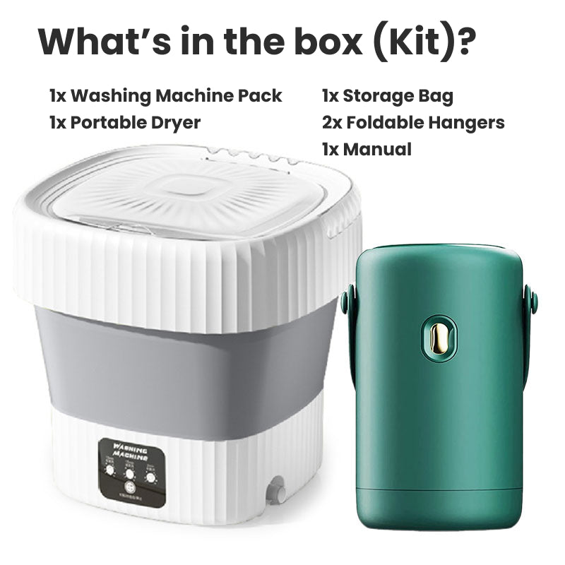 Compact Clean Foldable Washer & Dryer Kit