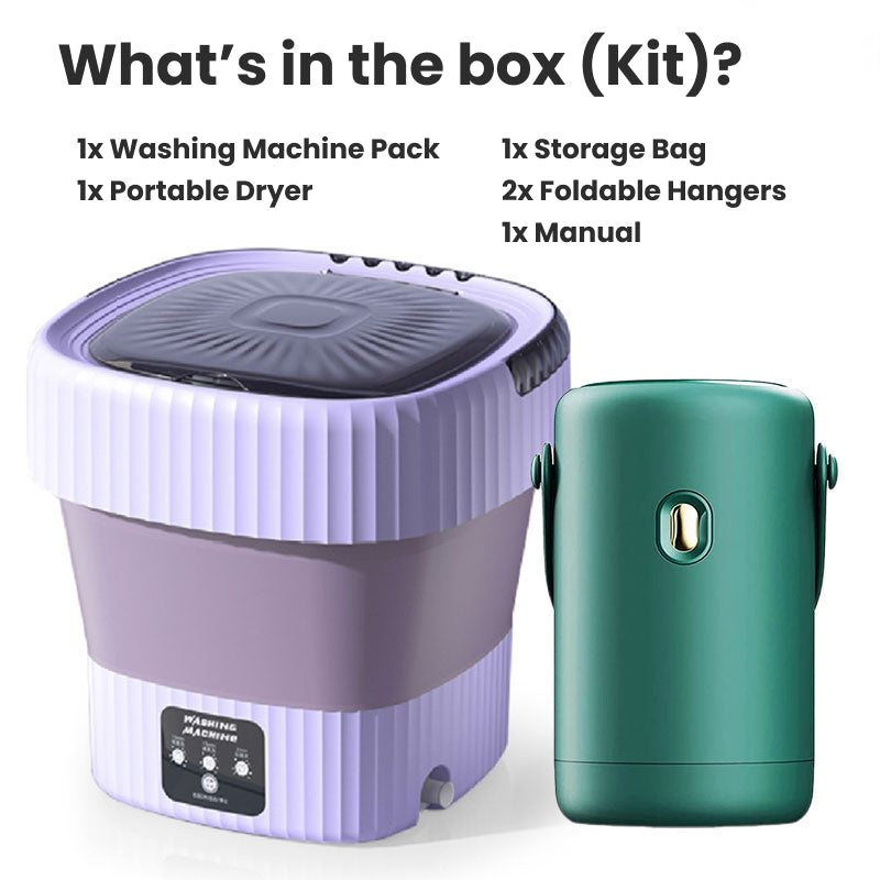 Compact Clean Foldable Washer & Dryer Kit