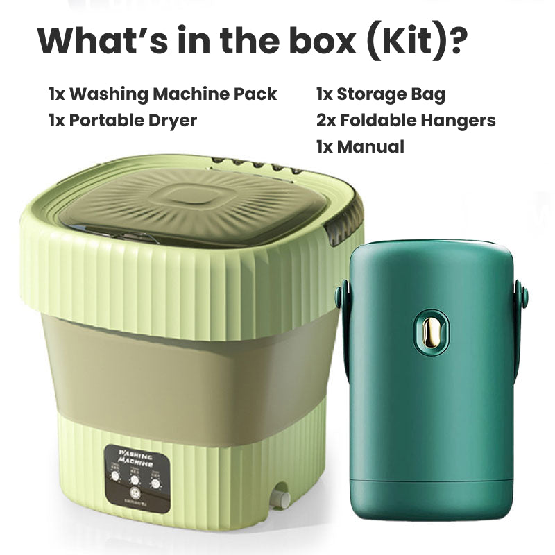 Compact Clean Foldable Washer & Dryer Kit