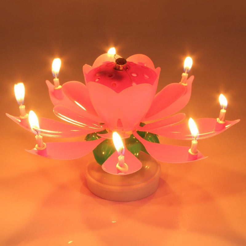Musical Candle Lotus Flower