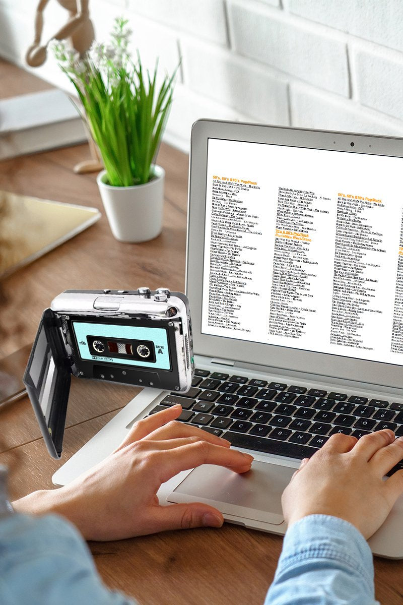 Portable Cassette to Mp3 Converter and Cassette Player Device