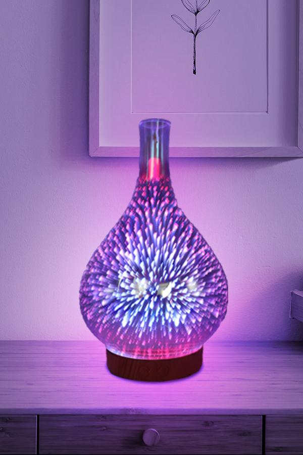 Light 3D Glass Vase Aromatherapy Essential Oil Aroma Diffuser