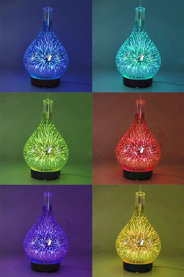 Light 3D Glass Vase Aromatherapy Essential Oil Aroma Diffuser