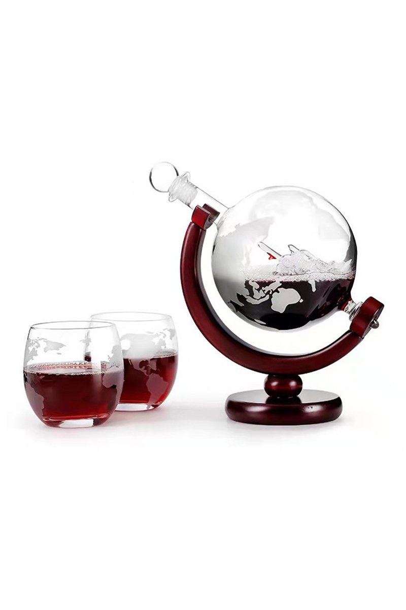 Glass Globe Decanter Set