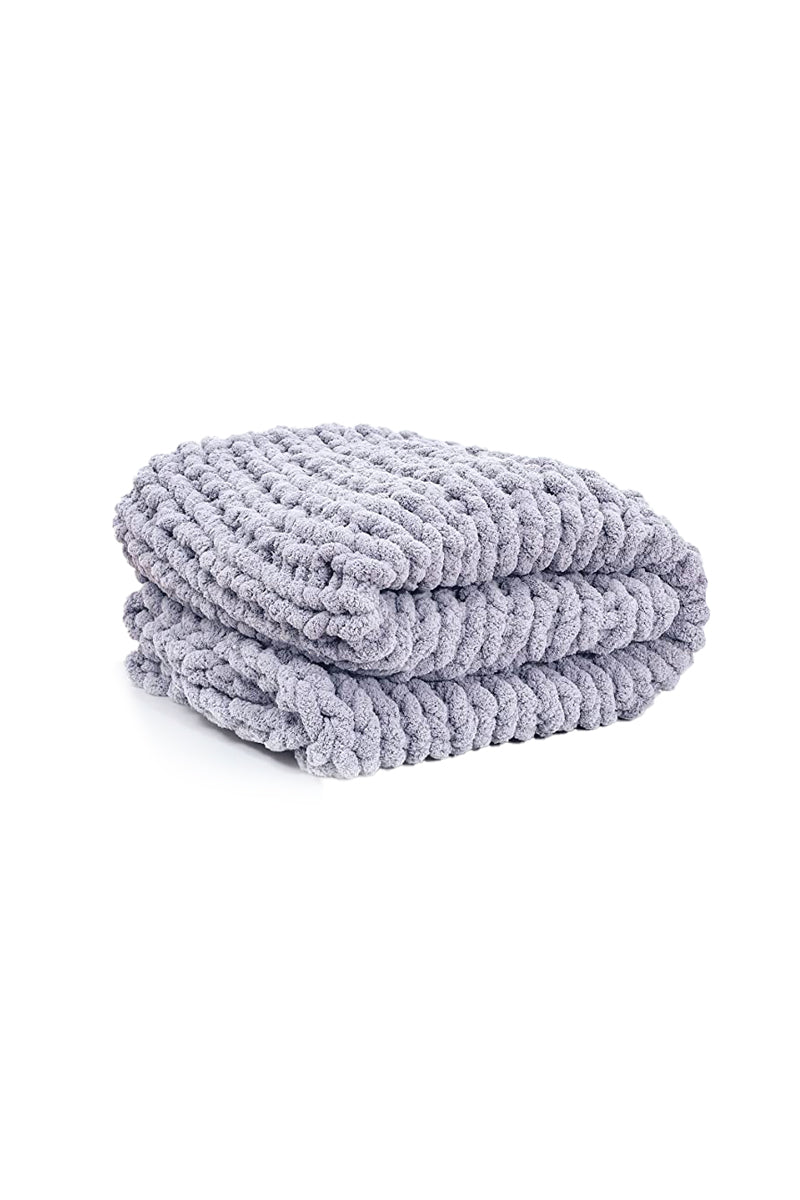 Chunky Hand Knitted Throw Blanket