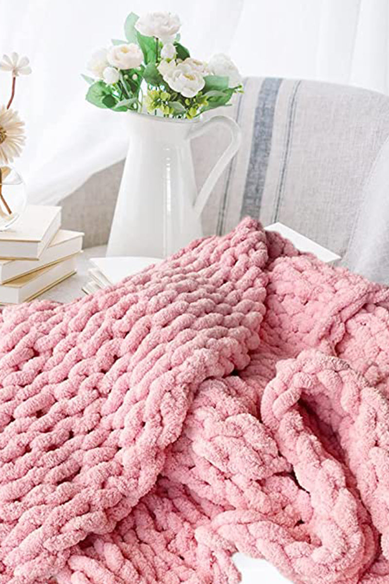 Chunky Hand Knitted Throw Blanket