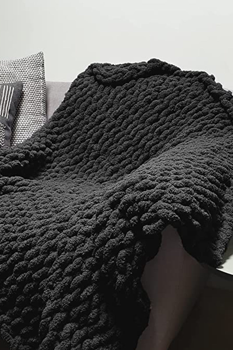 Chunky Hand Knitted Throw Blanket