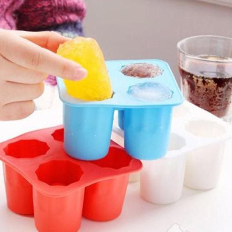  Shot Glass Ice Mold Cool 4 Cups Silicone Tray Great