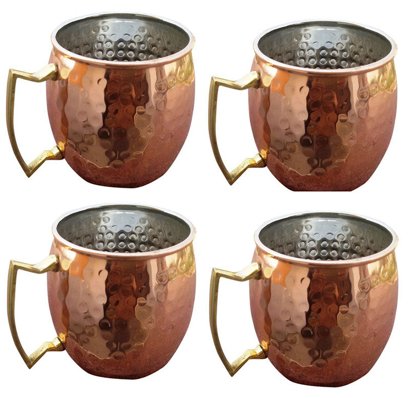 4 x Hammered Moscow Mule Mug  Set